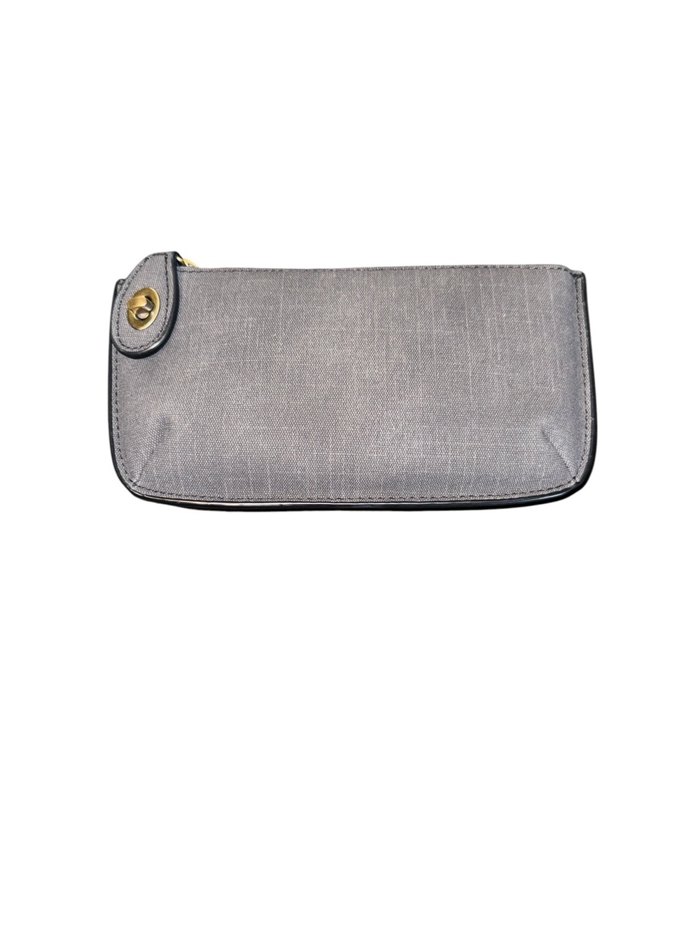 Joy Gray Crossbody Bag Convertible Clutch Gold Tone Hardware